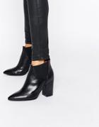 Hudson London Black Leather Crispin Ankle Boot - Black