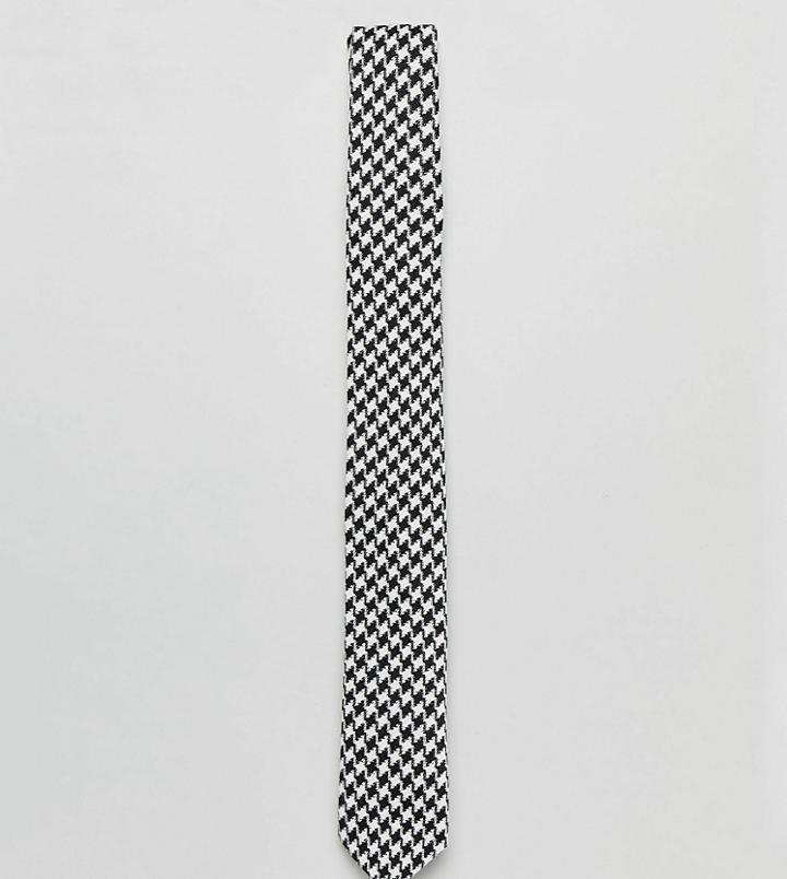 Heart & Dagger Tie In Dogstooth - White