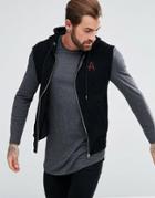 Aces Couture Muscle Sleeveless Zip Up Hoodie In Black - Black