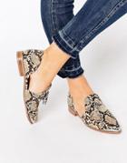 Asos Melody Pointed Flat Shoes - Snake