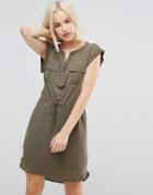 Only Vertigo Tie Waist Dress - Green