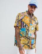 Asos Design Oversized Vintage Baroque Style Printed Shirt - Multi