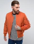 Asos Bomber Jacket With Ma1 Pocket In Rust - Brown