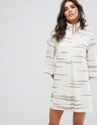 Ba & Sh Oversized Graphic Print Dress - Cream
