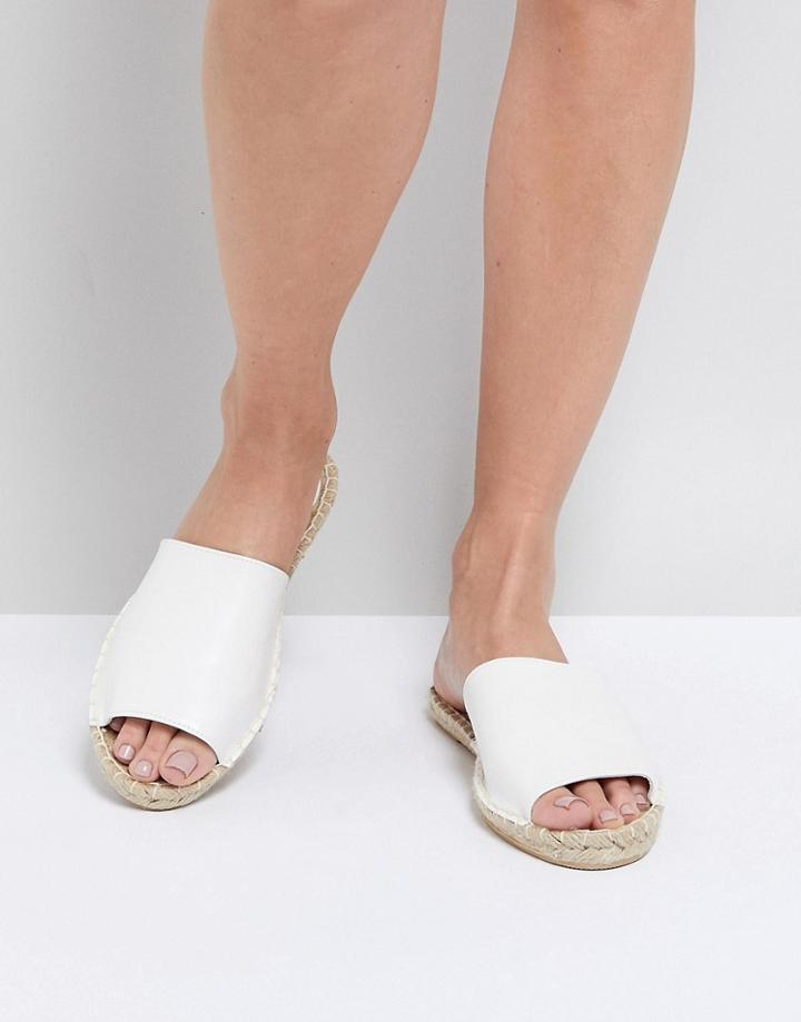 Truffle Collection Espadrille Mule Sandal - White