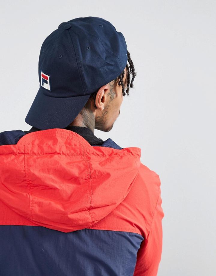 Fila Donato 5 Panel Cap With Side Panel Logo In Navy - Yellow