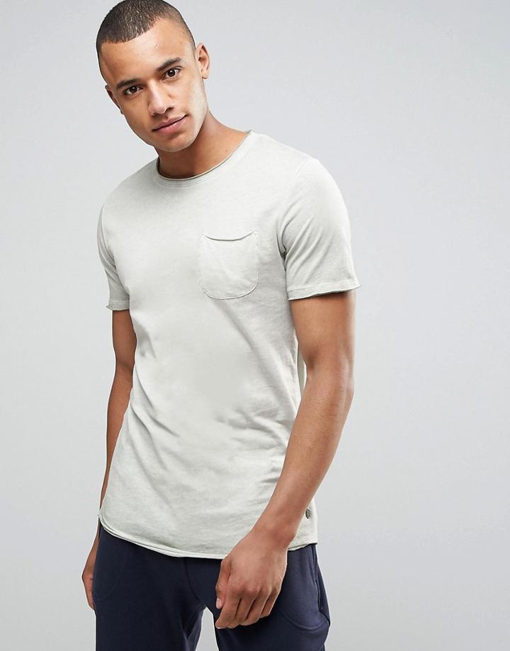 Jack & Jones Vintage Longline T-shirt With Pocket - Green