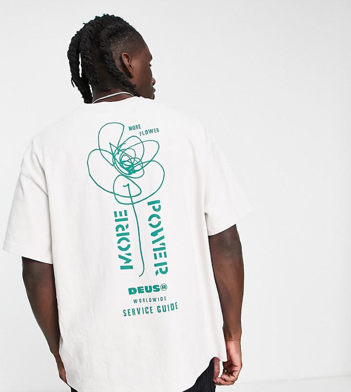 Deus Ex Machina Power Backprint Heavyweight T-shirt In Black Exclusive To Asos-neutral