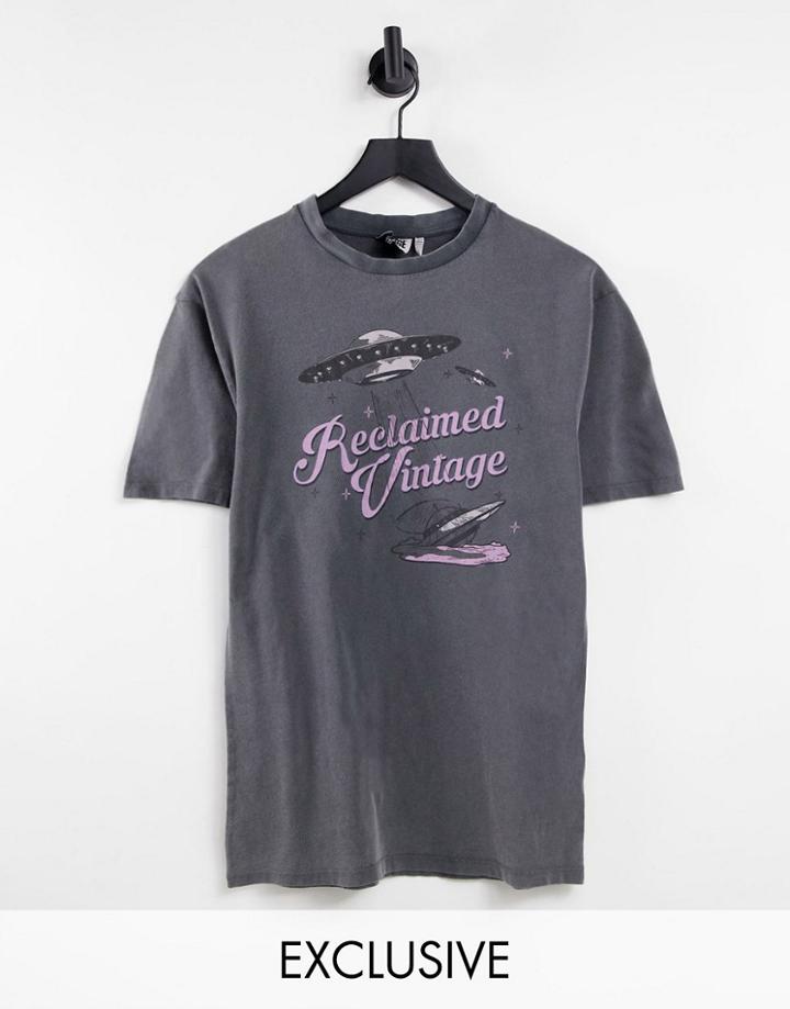 Reclaimed Vintage Inspired Space T-shirt-gray