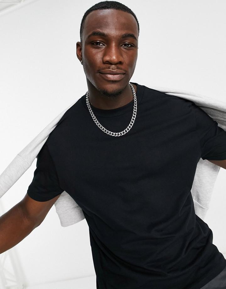 Asos Design Relaxed T-shirt In Black - Black