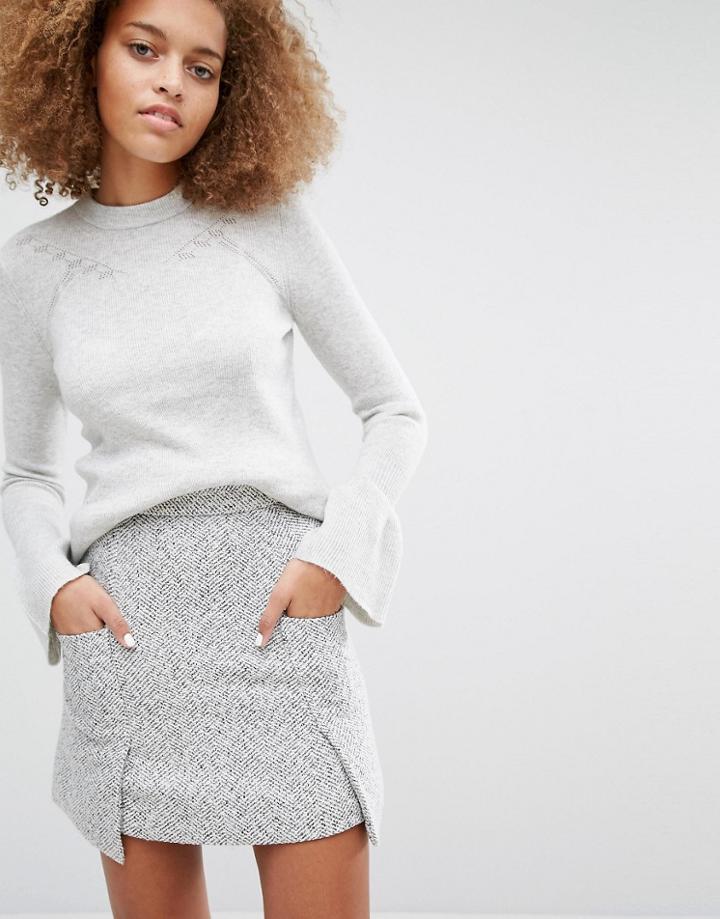 Warehouse Flare Cuff Sweater - Gray