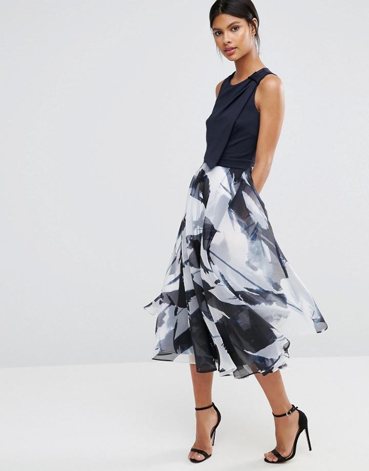 Coast Kashmir Print Dress With Wrap Top - Multi