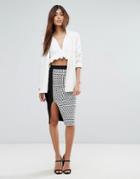Vesper Pencil Skirt In Checked Print - Multi