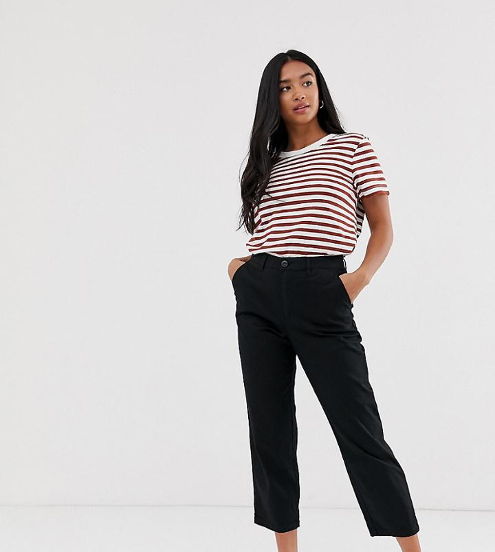 Asos Design Petite Chino Pants In Black - Black