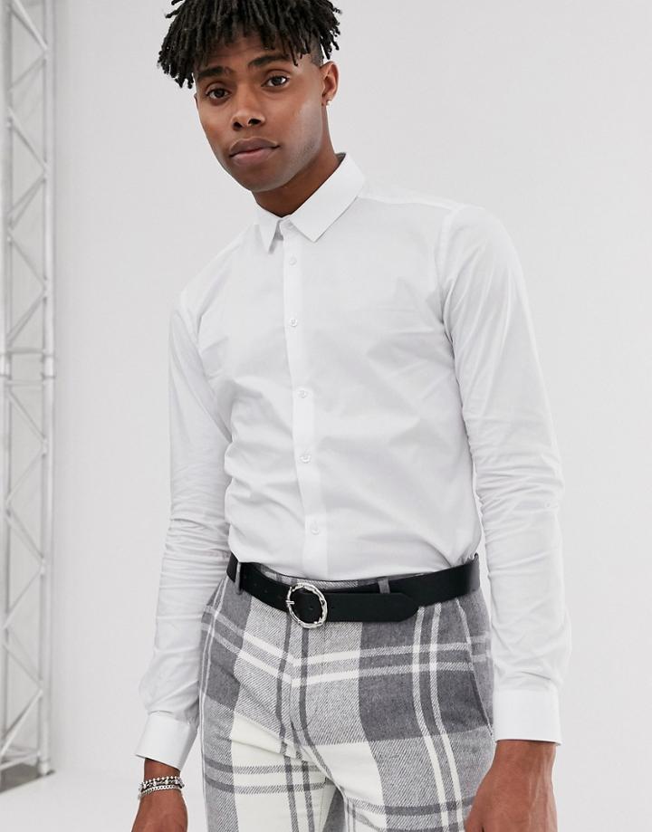 Twisted Tailor Super Skinny Fit Shirt In White