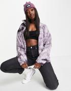The North Face Ridge Full Zip Tie Dye Fleece In Purple-grey