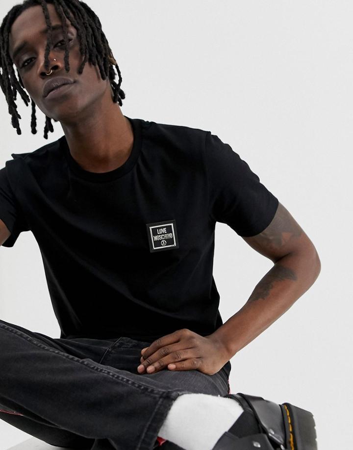 Love Moschino Logo T-shirt In Black - Black