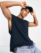 River Island Oversized Tank Top In Navy