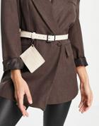 Svnx Belt With Card Holder In Cream-white