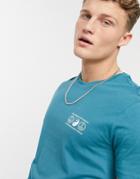 New Look T-shirt With Peace Sign Print In Blue-blues
