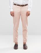 Asos Skinny Smart Pants In Dusty Pink - Pink