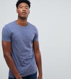 Asos Design Tall Organic T-shirt With Crew Neck In Blue - Blue