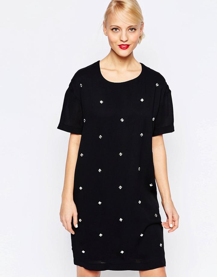 Love Moschino Embellished Shift Dress - Black