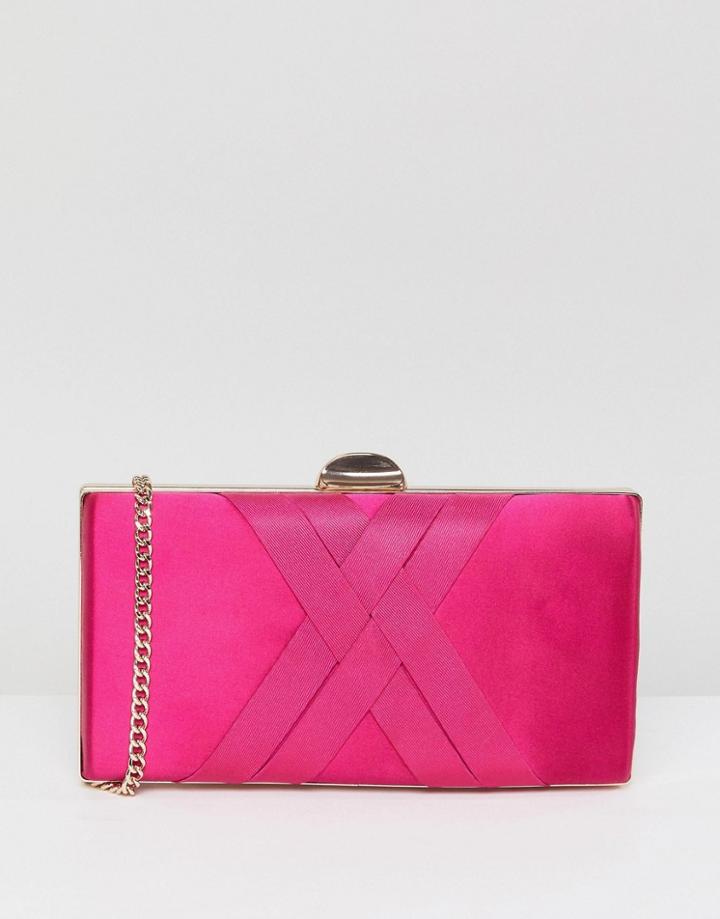 Carvela Dani Satin Clutch Bag - Pink