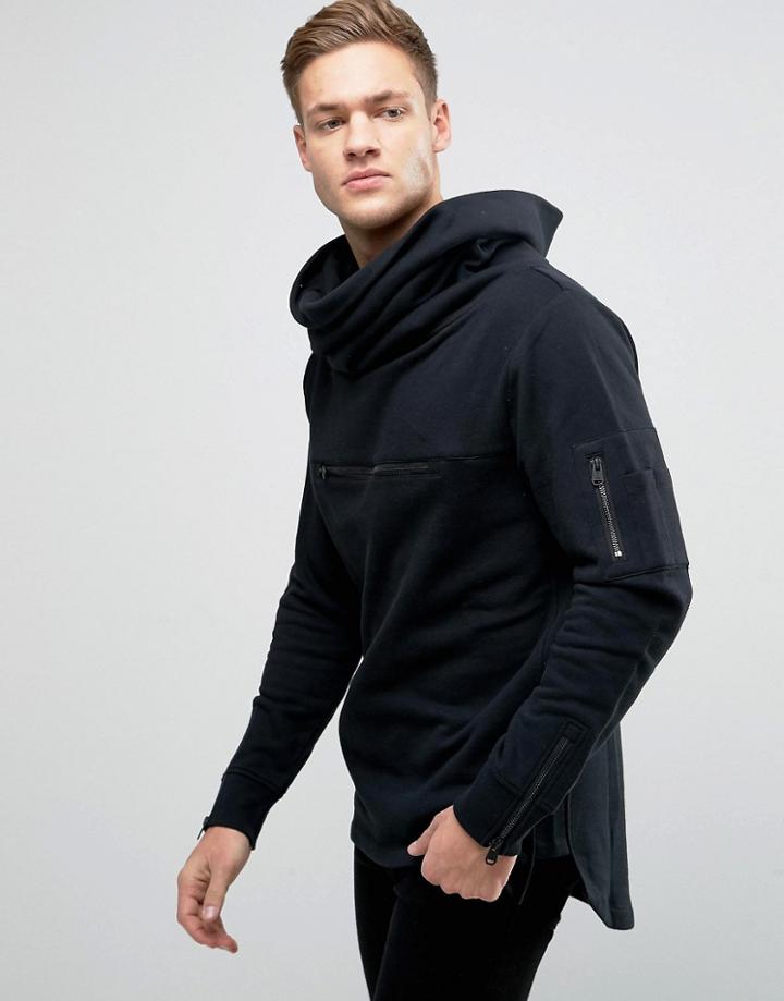 Jack & Jones Core Funnel Neck Sweatshirt - Black