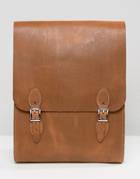 Leather Satchel Company Rounded Medium Backpack In Oak - Tan