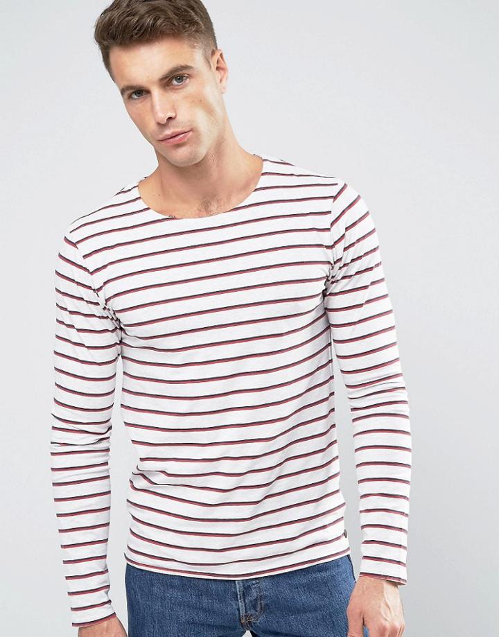 Scotch And Soda Striped Long Sleeve T-shirt - Red