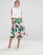 Traffic People Printed Prom Skirt - Multi