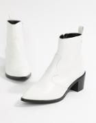 Depp Leather Ankle Boots - White