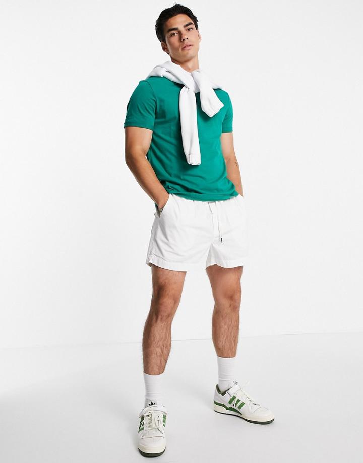 Asos Design Organic T-shirt With Roll Sleeves In Dark Green