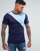 Luke 1977 Cut And Sew Stripe T-shirt - Navy