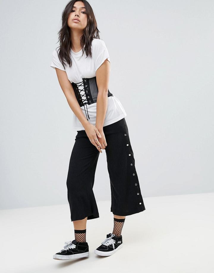Twiin Apart Snap Button Culotte - Black