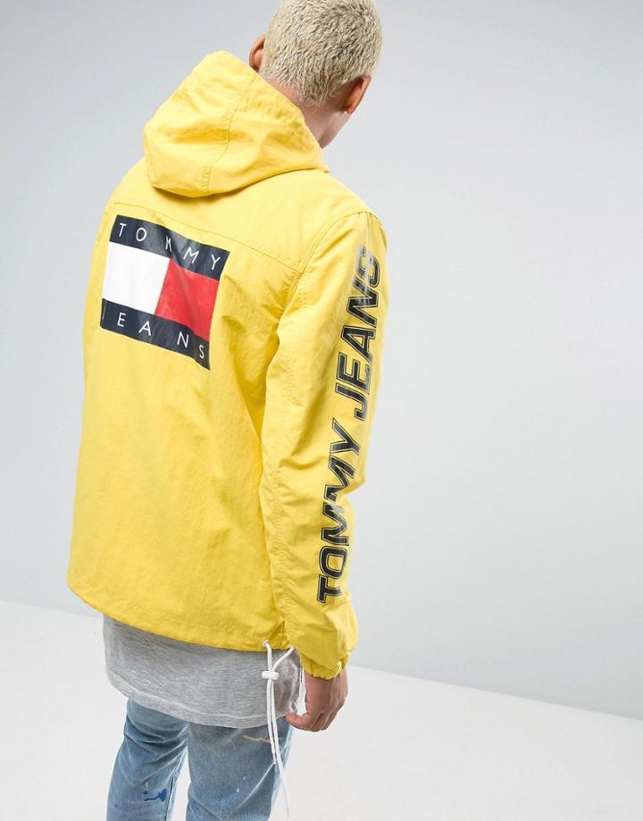 Tommy Jeans 90s Packable Jacket M16 Hooded Overhead In Yellow - Yellow