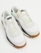 Puma Style Rider Sneakers In White And Green