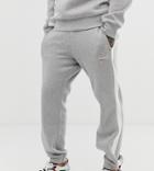Reebok Sweatpants With Side Stripe In Gray Exclusive To Asos
