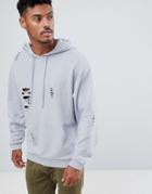 Asos Design Oversized Hoodie With Nibbling In Gray - Gray