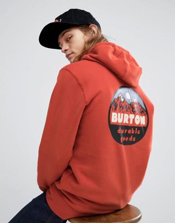 Burton Snowboards Hopewell Hoodie Back Logo Print In Red - Red