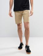 Penfield Yale Solid Chino Shorts Straight Tricolour Waist In Beige - Beige