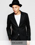 Black Eye Rags Blazer With Pinstripe Back - Black