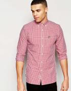 Lyle & Scott Shirt In Gingham Check In Red - Ruby
