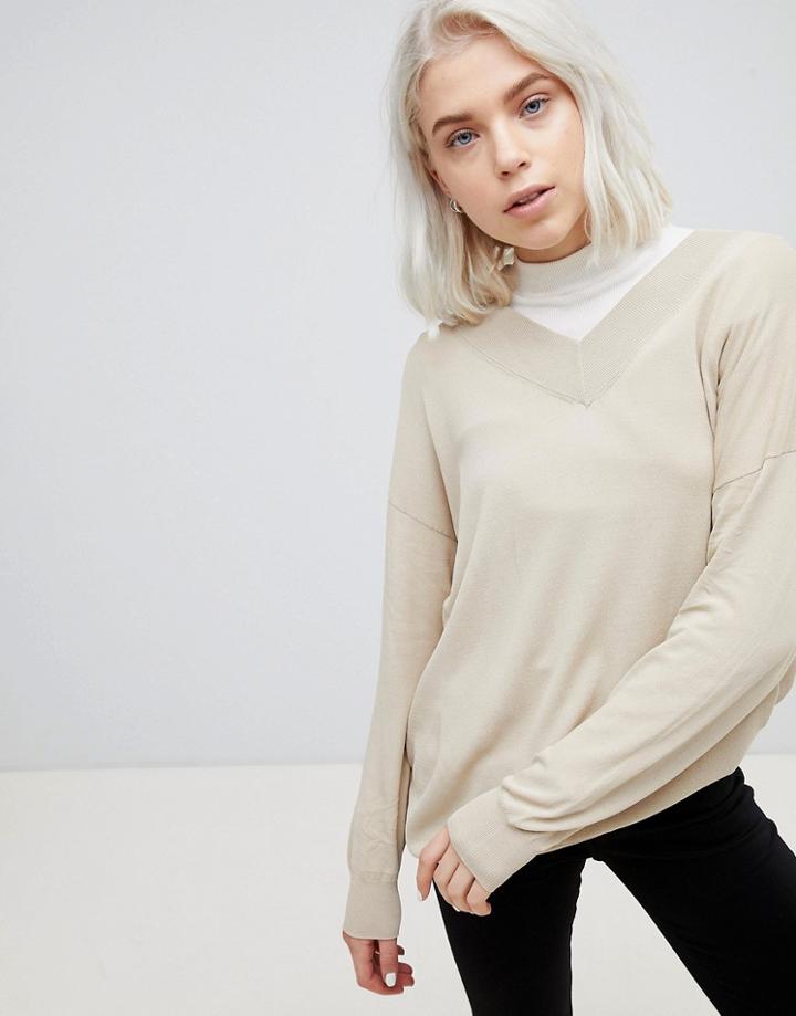 Weekday Fine Knit Sweater - Cream