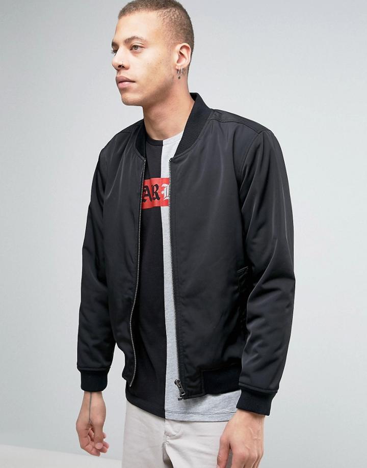 Dr Denim Mason Black Bomber Jacket - Black