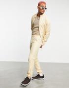 Asos Design Smart Slim Matching Joggers In Stone-neutral