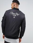 Dxpe Chef Bomber Jacket With Back Print - Black