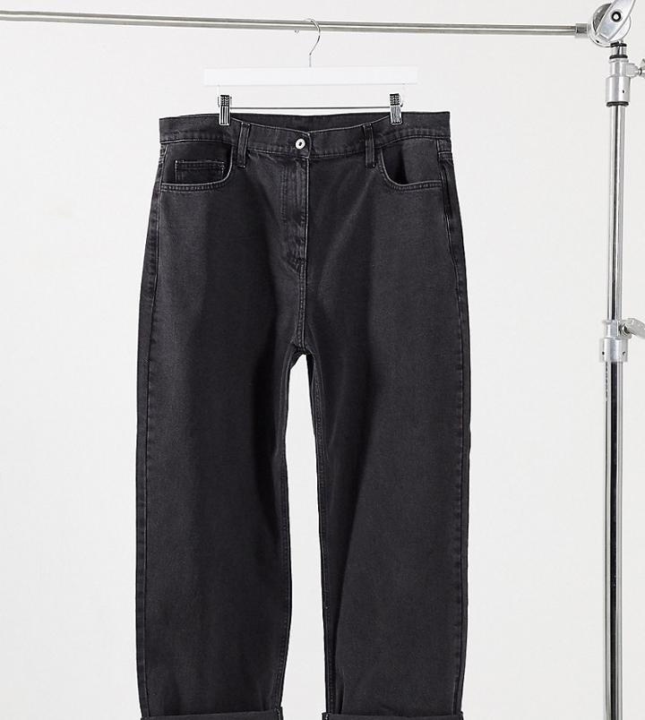 Collusion Plus X014 90s Baggy Dad Jeans In Washed Black