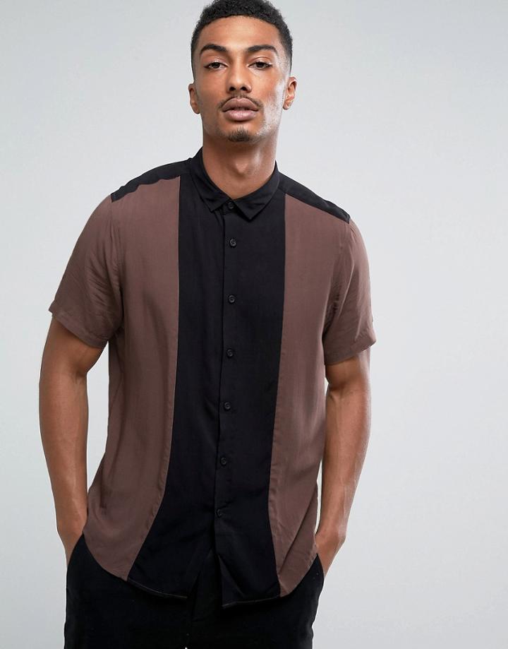 Asos Regular Fit Viscose Cut And Sew Shirt - White
